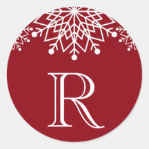 クリスマスの喜び 赤と白の封筒シール