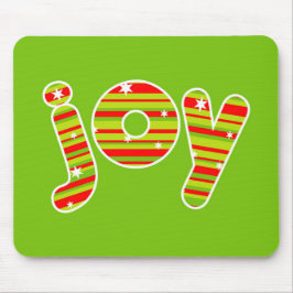 クリスマスの喜び、赤と緑のストライプ マウスパッド