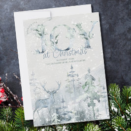 クリスマスの喜び 雪の森と鹿 シーズンカード