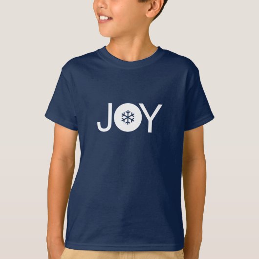 クリスマスの喜び 青と白 キッズTシャツ Tシャツ (正面)