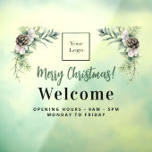 クリスマスの営業ロゴ歓迎営業時間 ウィンドウサイン (シート3)