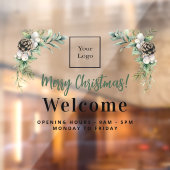 クリスマスの営業ロゴ歓迎営業時間 ウィンドウサイン (シート2)