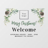 クリスマスの営業ロゴ歓迎営業時間 ウィンドウサイン (シート)