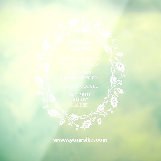 クリスマスの営業時間表示札, ウィンドウサイン (シート3)