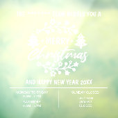 クリスマスの営業時間 ビジネス ウィンドウサイン (シート3)