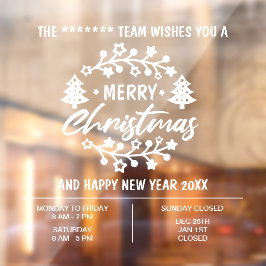 クリスマスの営業時間 ビジネス ウィンドウサイン