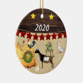 クリスマスの国のナイジェリア人の矮星ヤギ セラミックオーナメント (右)