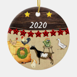 クリスマスの国のナイジェリア人の矮星ヤギ セラミックオーナメント