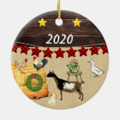 クリスマスの国のナイジェリア人の矮星ヤギ セラミックオーナメント (裏面)