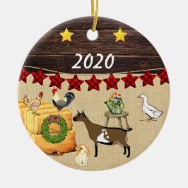 クリスマスの国のナイジェリア人の矮星ヤギ セラミックオーナメント