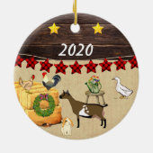 クリスマスの国のナイジェリア人の矮星ヤギ セラミックオーナメント (裏面)