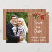 クリスマスの国の写真の保存日付 セーブザデート (正面/裏面)