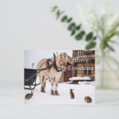 クリスマスの国の農場の牧畜動物の話の友人 シーズンポストカード (スタンド正面)