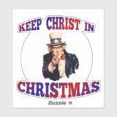クリスマスの国保国の叔父サム・キリスト シール (シート)