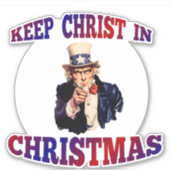 クリスマスの国保国の叔父サム・キリスト シール (正面)
