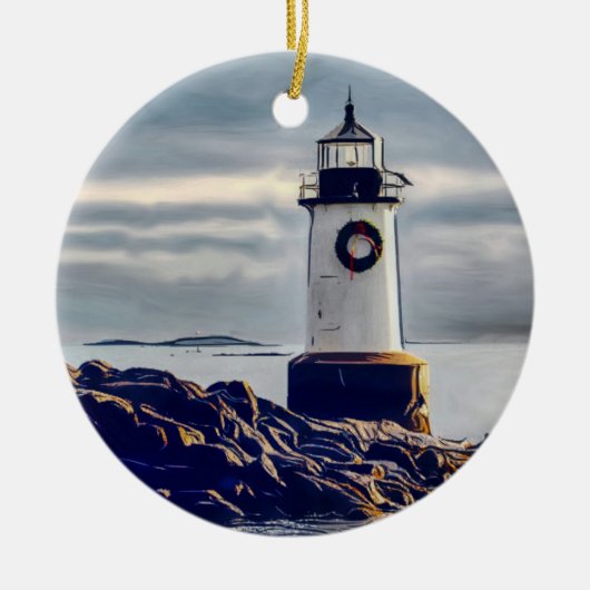 クリスマスの城砦のPickeringライト セラミックオーナメント (正面)