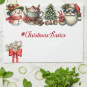 クリスマスの基本フェスティバルキッチンタオル キッチンタオル (折り畳み)