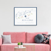 "クリスマスの場所"家族の名前の休日SVG キャンバスプリント (インサイチュ (リビング))