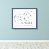 "クリスマスの場所"家族の名前の休日SVG キャンバスプリント (インサイチュ (ウッドフロア))