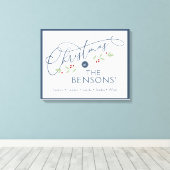 "クリスマスの場所"家族の名前の休日SVG キャンバスプリント (インサイチュ (ウッドフロア))