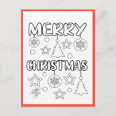クリスマスの塗り絵アクティビティカード ポストカード (正面)