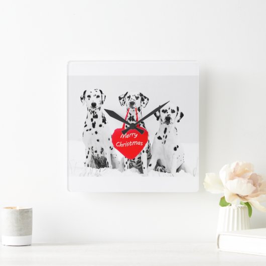 クリスマスの壁時計を望むダルマ人 スクエア壁時計 (ホーム)