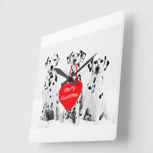 クリスマスの壁時計を望むダルマ人 スクエア壁時計 (傾斜)