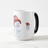 クリスマスの変形させるマグか雪だるま モーフィングマグカップ (正面右)