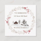 クリスマスの変更アドレスの新しいホーム エンクロージャーカード (正面)