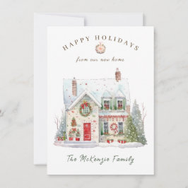 クリスマスの変更アドレスの新しいホーム シーズンカード