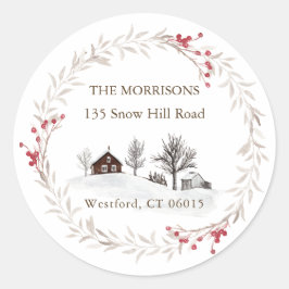 クリスマスの変更アドレスの新しいホーム ラウンドシール