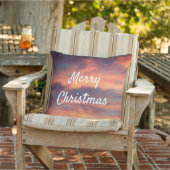 クリスマスの夕焼け空の雲 自然 カラフル アウトドアクッション (椅子)