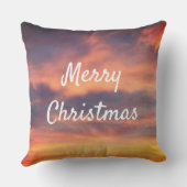 クリスマスの夕焼け空の雲 自然 カラフル アウトドアクッション (裏面)