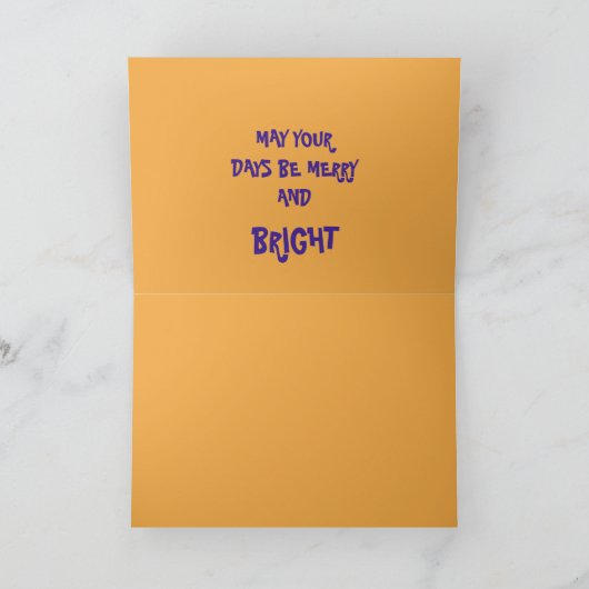 クリスマスの多色ライト動物の形 カード (内部)