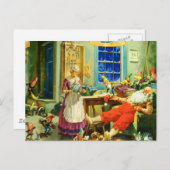 クリスマスの夜にクロースとサンタ夫人 シーズンポストカード (正面/裏面)