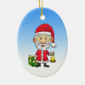 クリスマスの夜にベルを鳴らすサンタクロース セラミックオーナメント (裏面)