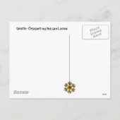 クリスマスの夜にランタンを持つサンタクロース シーズンポストカード (裏面)