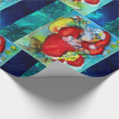 クリスマスの夜にランタンを持つサンタクロース ラッピングペーパー (角)