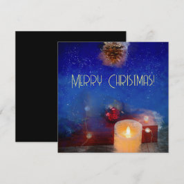 クリスマスの夜に灯るキャンドル