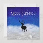 クリスマスの夜のシルエットの鹿 (正面)