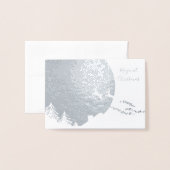 クリスマスの夜のトナカイ 箔カード (封筒付き正面)