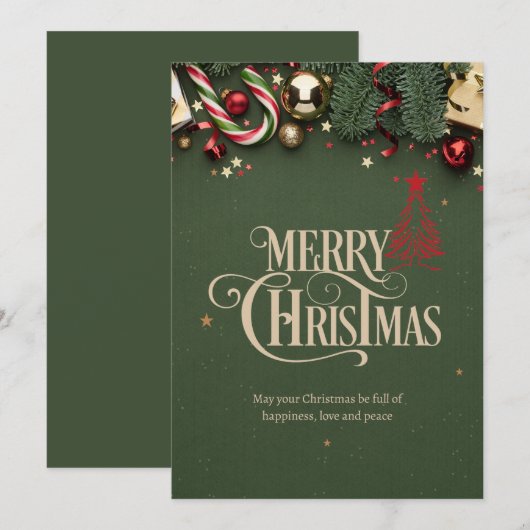 クリスマスの夜のパーティーの招待状、メリークリスマス 招待状 (正面/裏面)