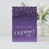 クリスマスの夜の空の星パーティの招待状紫 招待状 (スタンド正面)