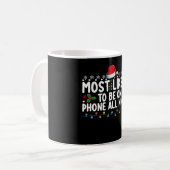 クリスマスの夜は携帯に夢中 コーヒーマグカップ (正面左)