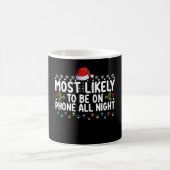 クリスマスの夜は携帯に夢中 コーヒーマグカップ (中央)