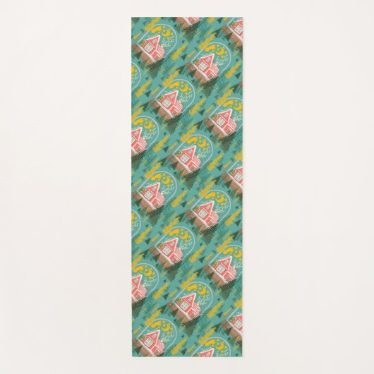 クリスマスの夜フィンランドのキャビン、木と射撃、 発砲 ヨガマット (正面)