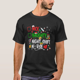 クリスマスの夜勤の看護師のユーモア Tシャツ