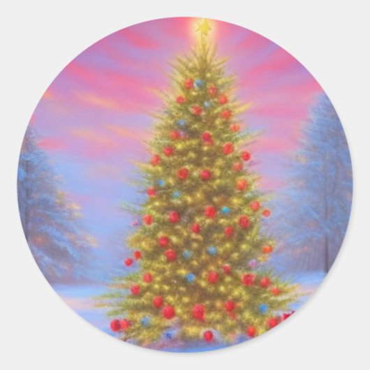 クリスマスの夜明け ラウンドシール (正面)