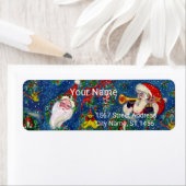 クリスマスの夜,サンタクロースのバグラー,おもちゃ,リボン ラベル (インサイチュ)