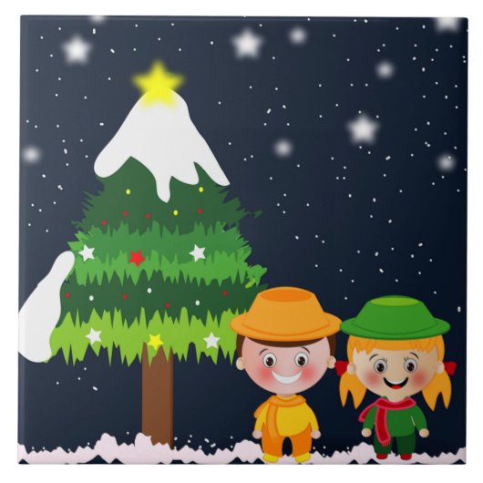 クリスマスの夜 タイル (正面)